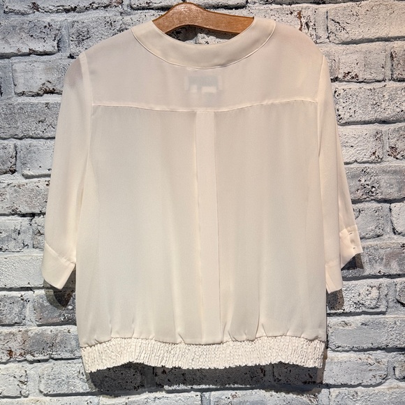 80s Josephine Ivory Blouse w Pearl Buttons - Picture 3 of 5